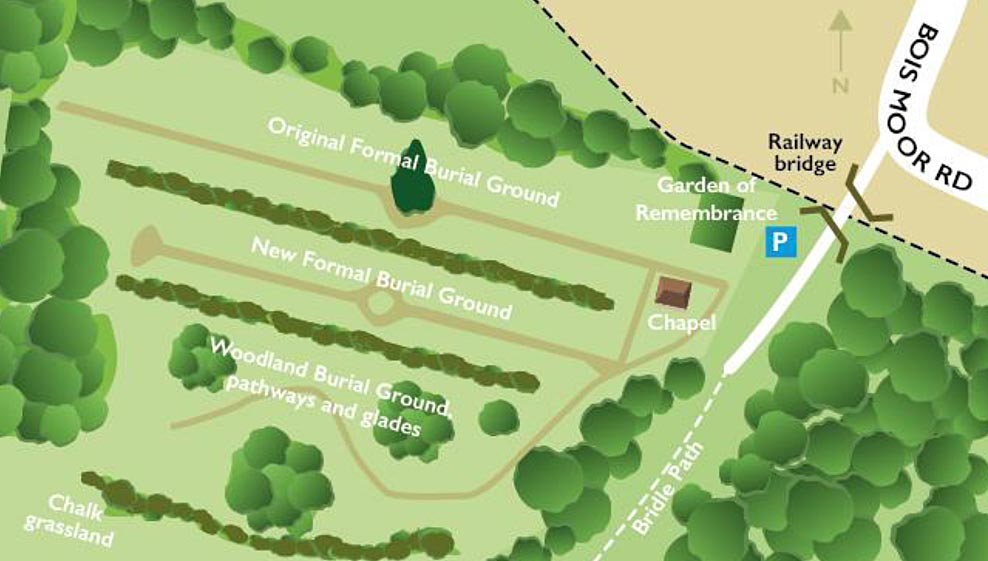 map of chesham bois burial ground .