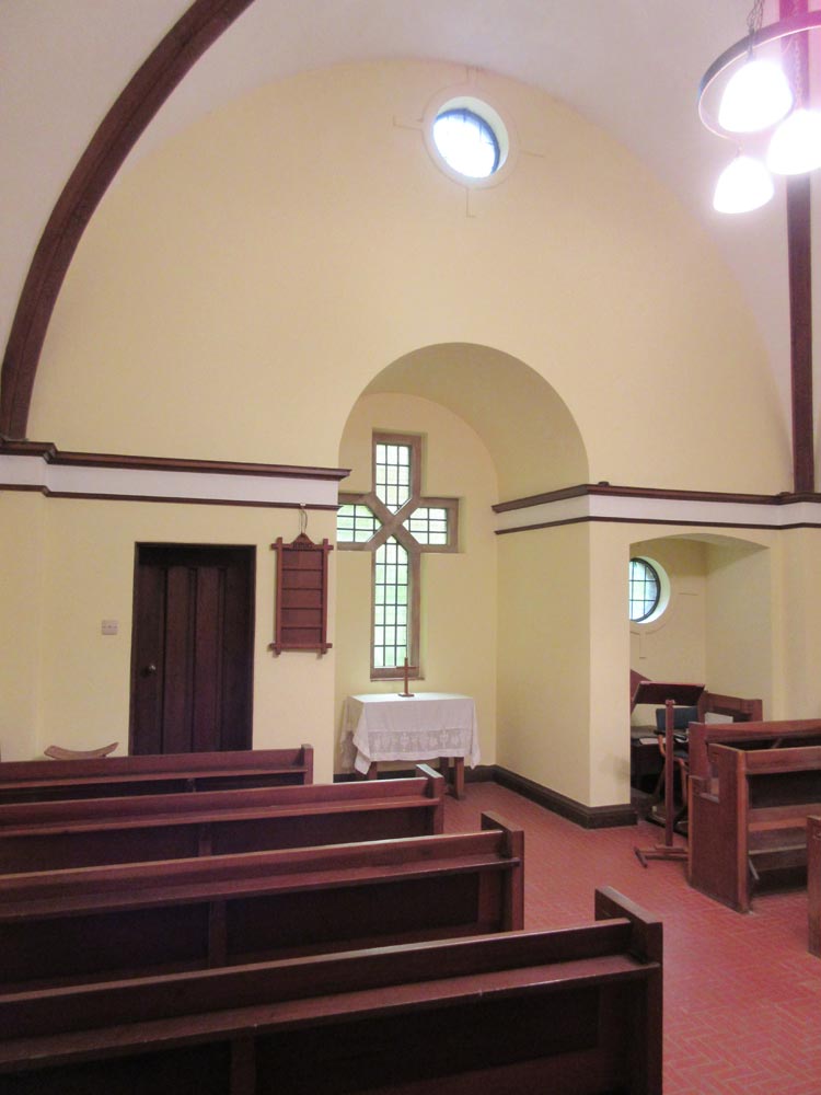 chapel interior showing main window