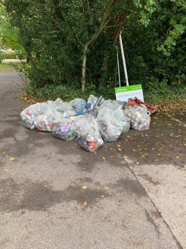 Bags of rubbish and large items collected during 10 Oct 2020 litter Pick