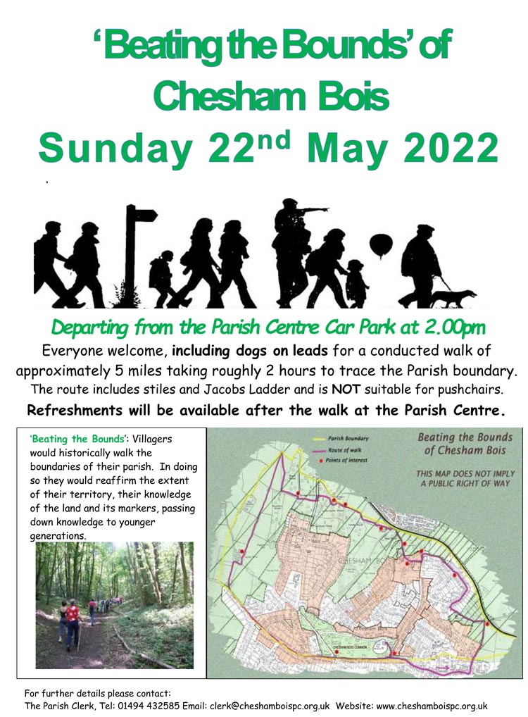 Poster for Beating the Bounds Chesham Bois May 2022