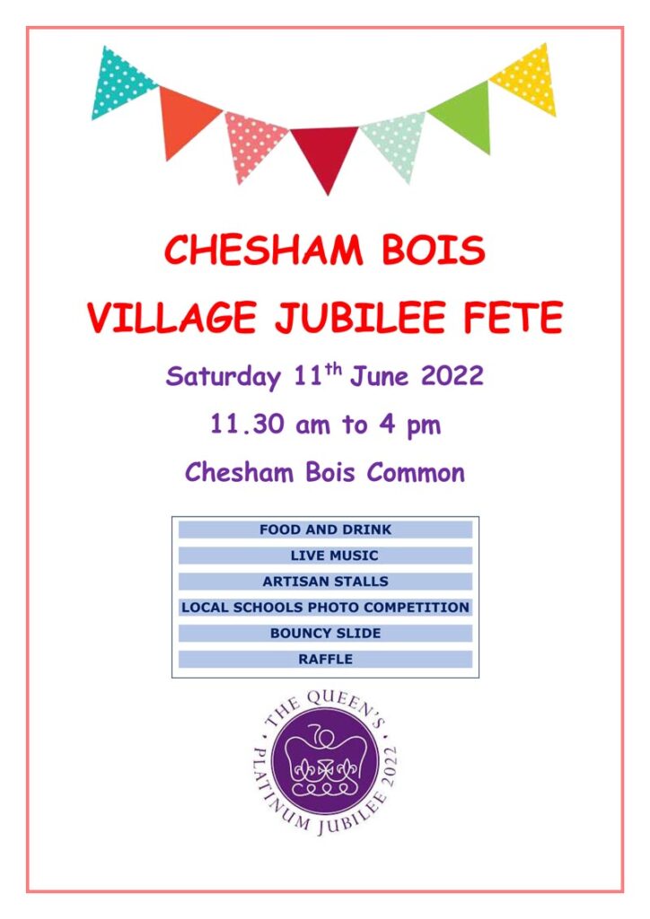 Poster for Chesham Bois Village Fete 2022